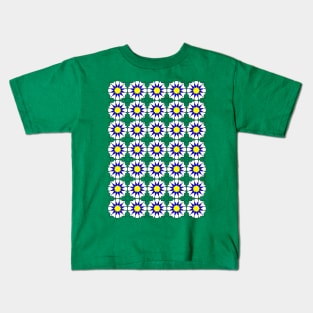 Islamic Geometric pattern 002 Blue & Yellow Kids T-Shirt